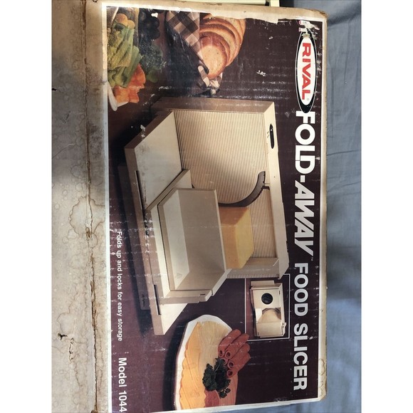 RIVAL Delicatessen Fold Away Food Slicer Model 1044, Meat Cheese Veggie- TESTED - Picture 2 of 5